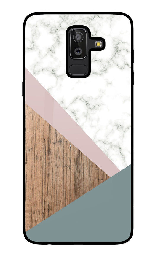 Marble wood Abstract Samsung J8 Glass Case