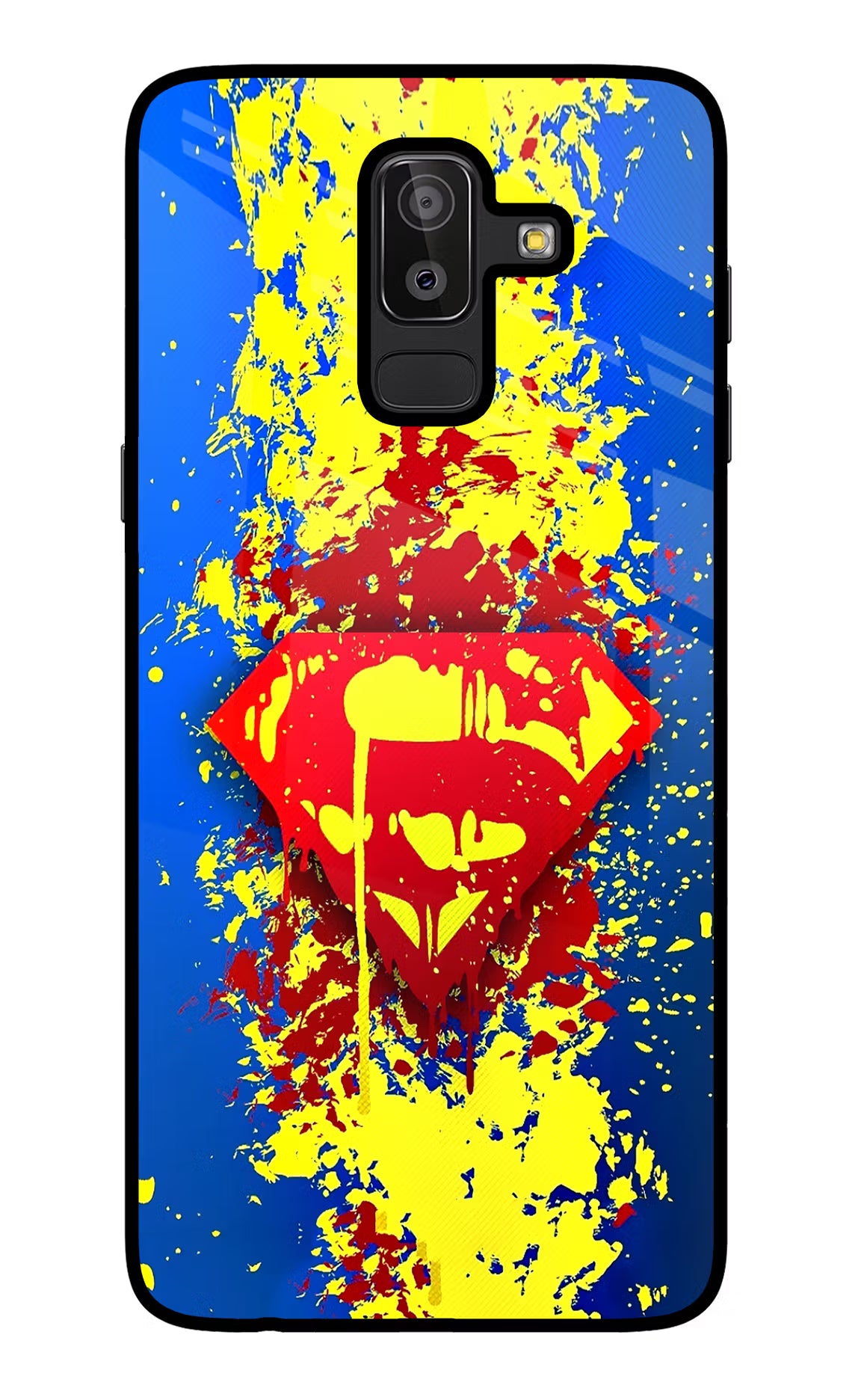 Superman logo Samsung J8 Glass Case Back Cover by Casekaro