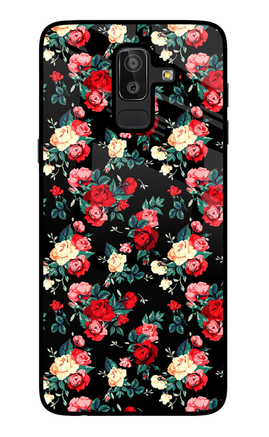 Rose Pattern Samsung J8 Glass Case