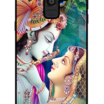 Lord Radha Krishna Samsung J8 Glass Case Back Cover by Casekaro