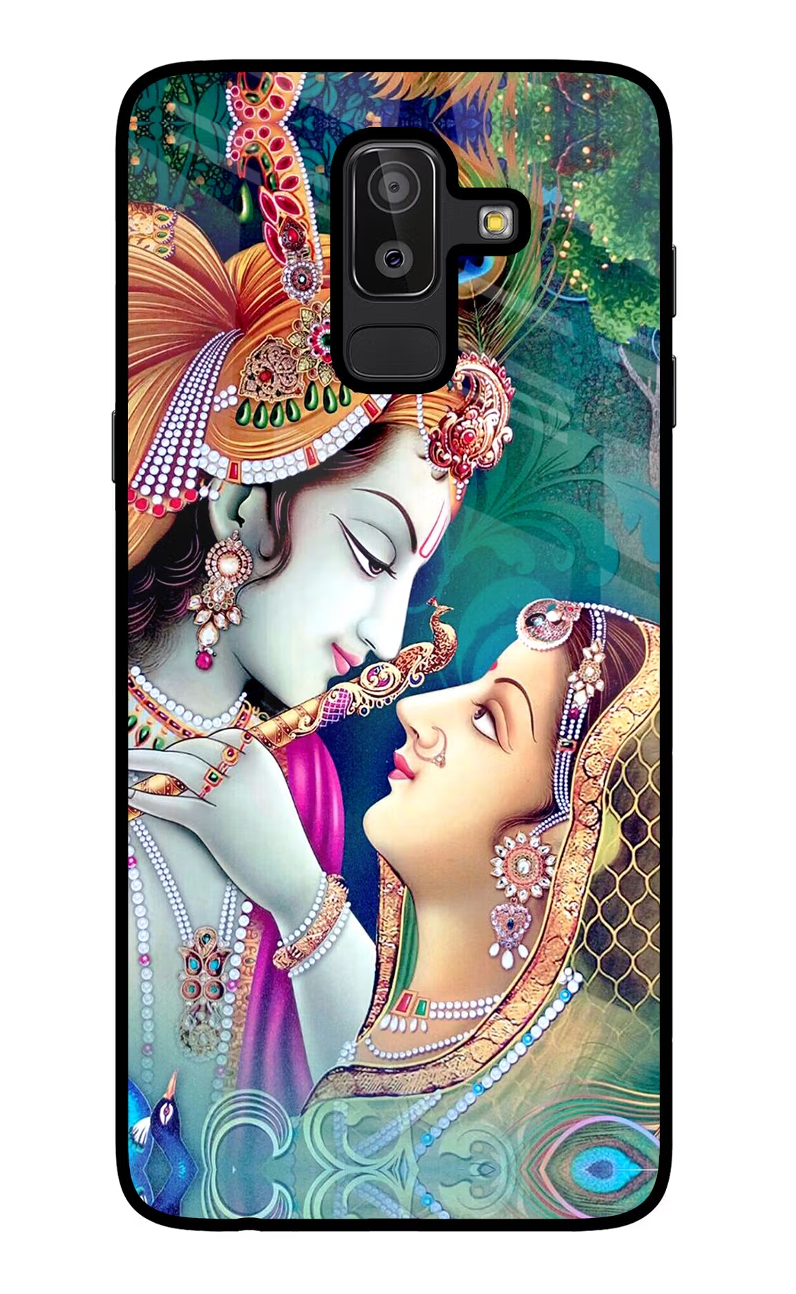 Lord Radha Krishna Samsung J8 Glass Case Back Cover by Casekaro