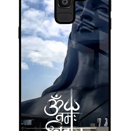 Om Namah Shivay Samsung J8 Glass Case Back Cover by Casekaro