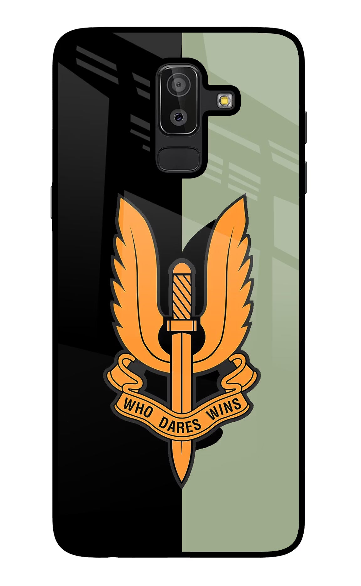 Balidan Logo Samsung J8 Glass Case Back Cover by Casekaro