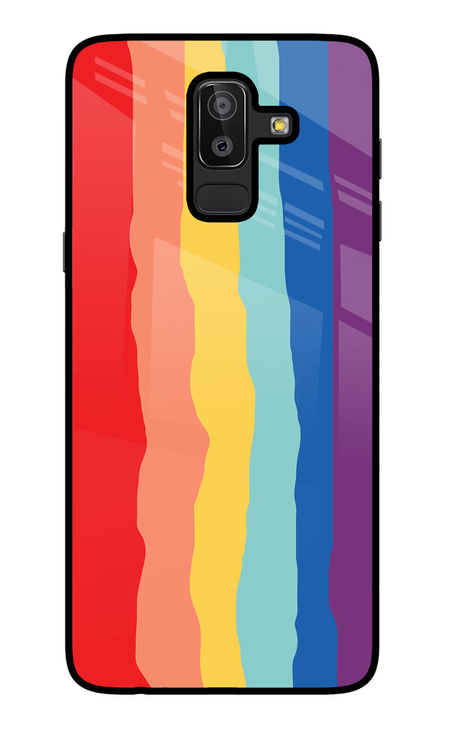 Rainbow Samsung J8 Glass Case Back Cover by Casekaro