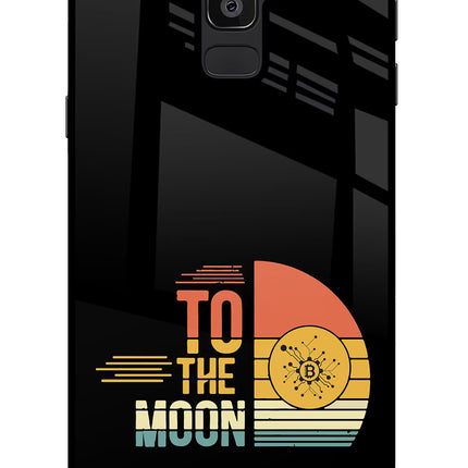 To the Moon Samsung J8 Glass Case Back Cover by Casekaro