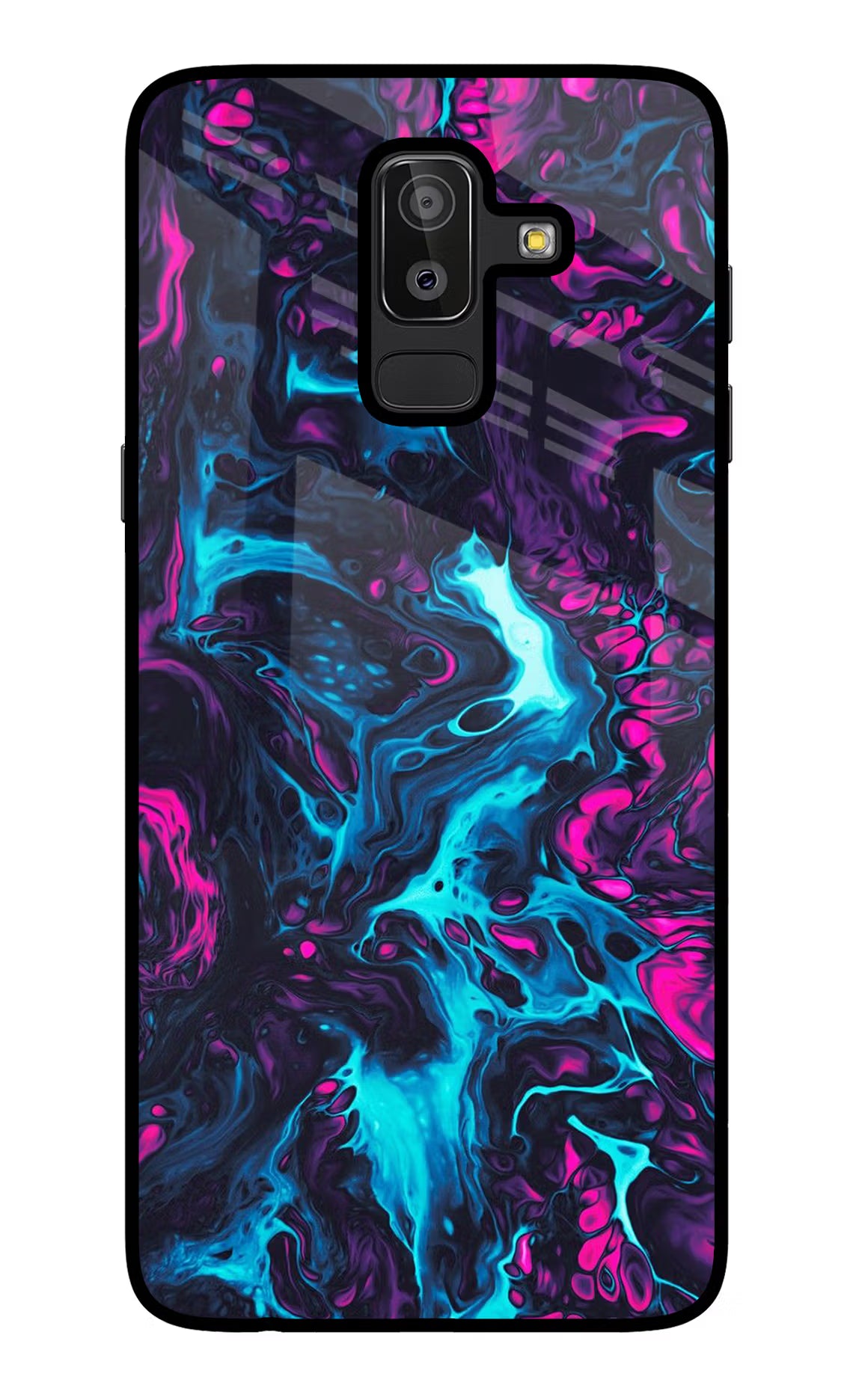 Abstract Samsung J8 Glass Case Back Cover by Casekaro
