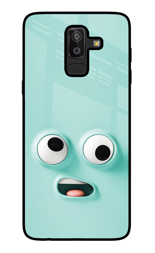 Funny Cartoon Samsung J8 Glass Case Back Cover by Casekaro
