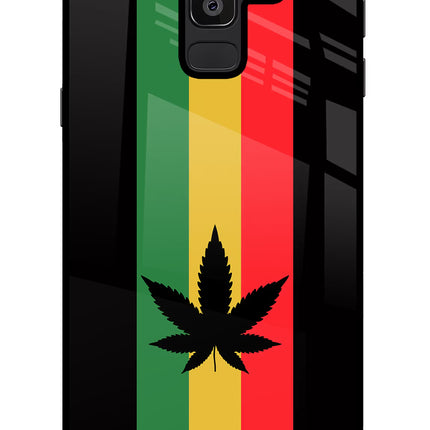 Weed Flag Samsung J8 Glass Case Back Cover by Casekaro