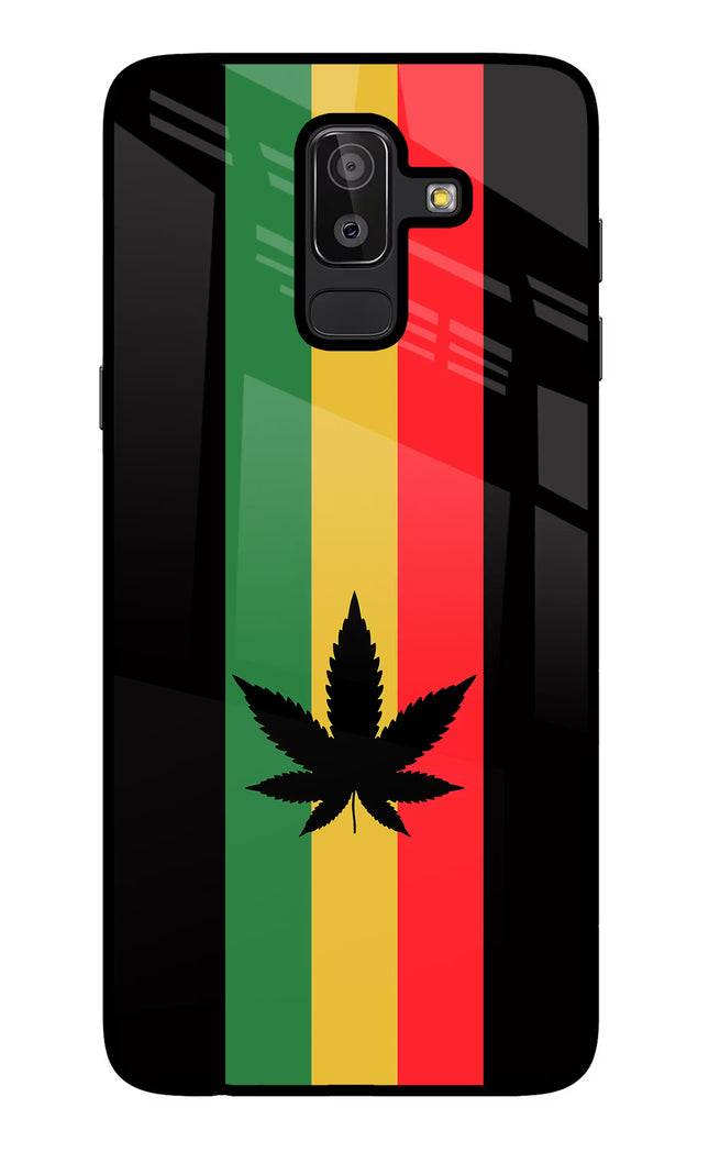 Weed Flag Samsung J8 Glass Case Back Cover by Casekaro