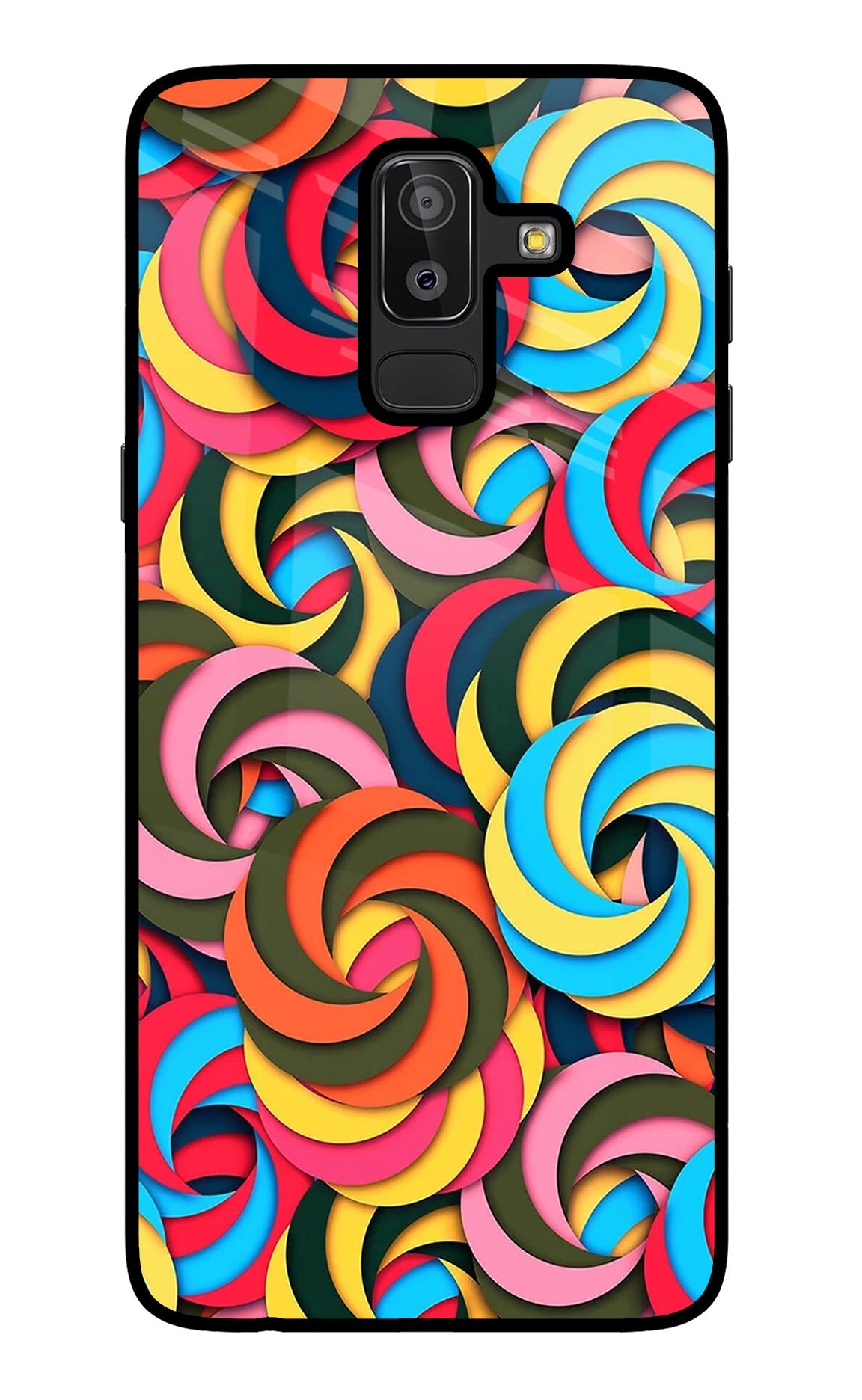 Spiral Pattern Samsung J8 Back Cover