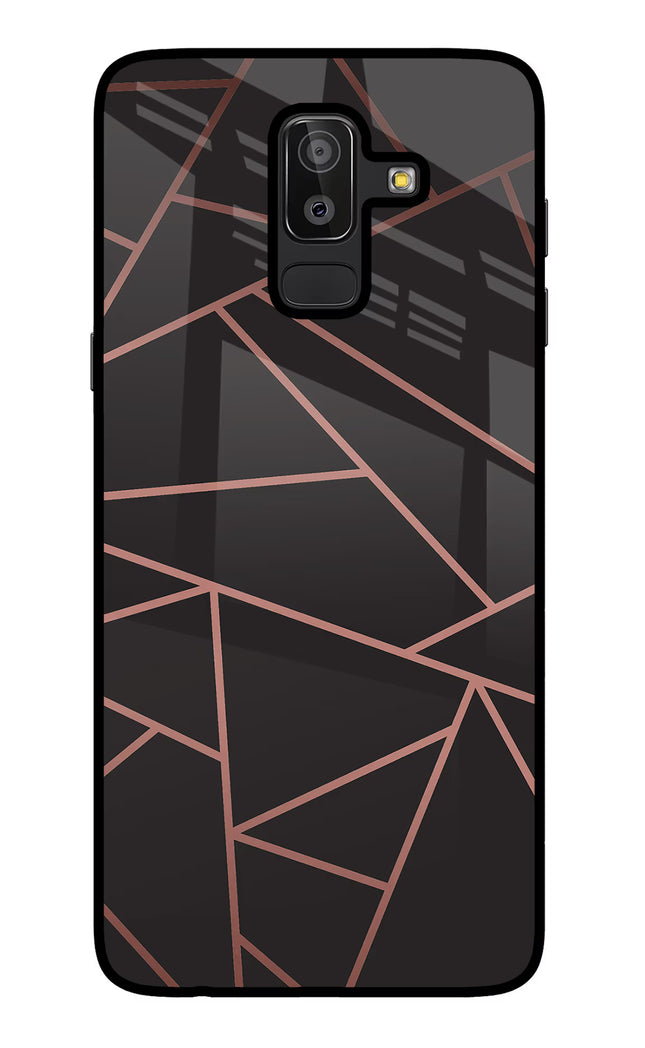 Geometric Pattern Samsung J8 Glass Case Back Cover by Casekaro