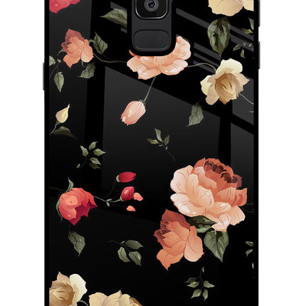 Flowers Samsung J8 Glass Case Back Cover by Casekaro
