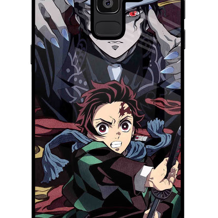 Demon Slayer Samsung J8 Glass Case Back Cover by Casekaro