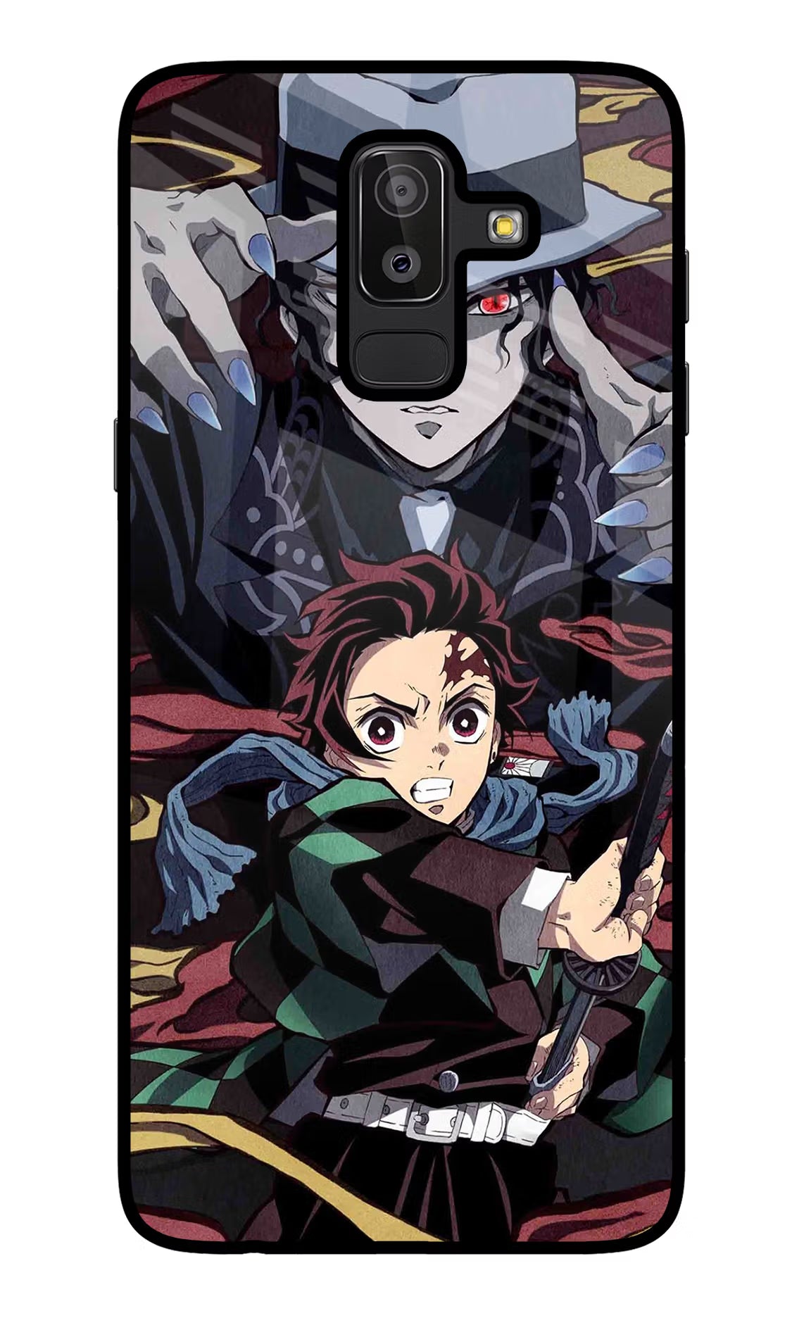 Demon Slayer Samsung J8 Glass Case Back Cover by Casekaro