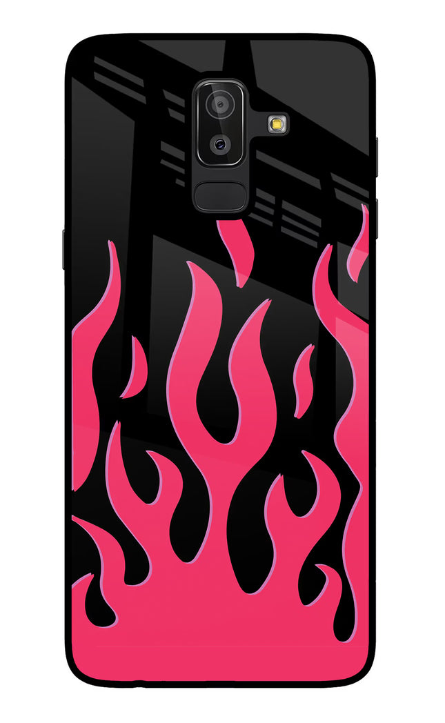Fire Flames Samsung J8 Glass Case Back Cover by Casekaro