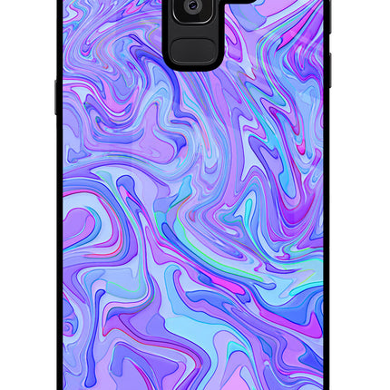 Glitter Samsung J8 Glass Case Back Cover by Casekaro