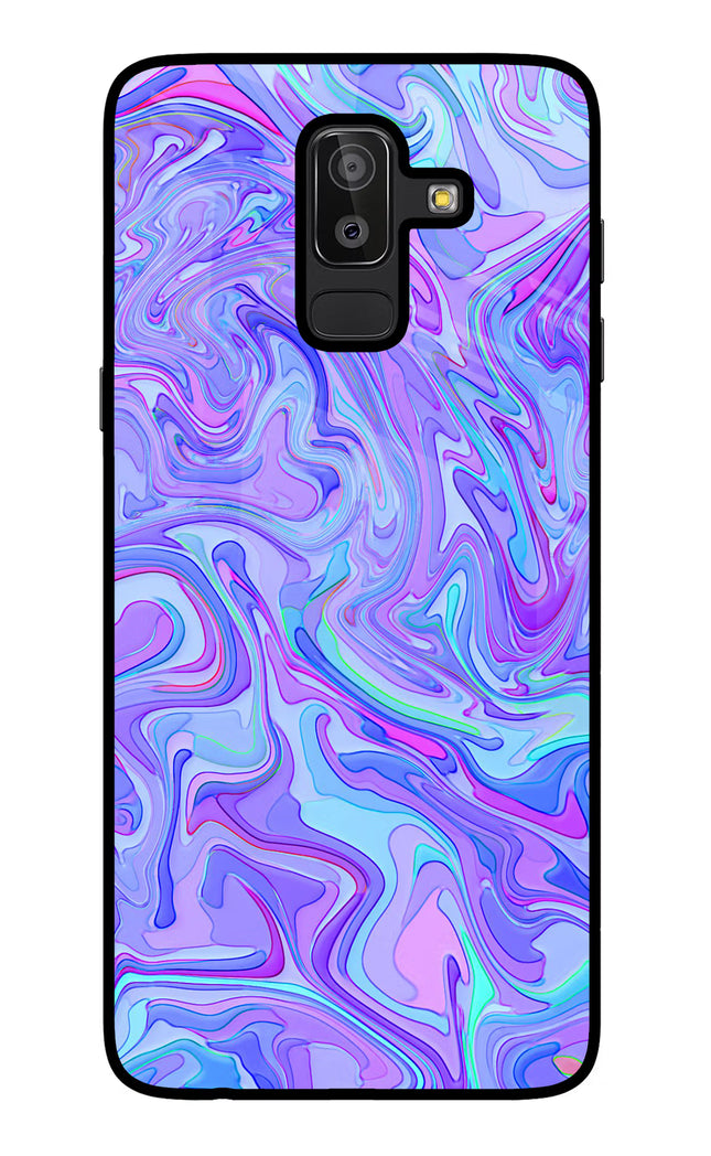 Glitter Samsung J8 Glass Case Back Cover by Casekaro