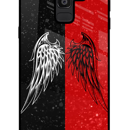 Wings Samsung J8 Glass Case Back Cover by Casekaro