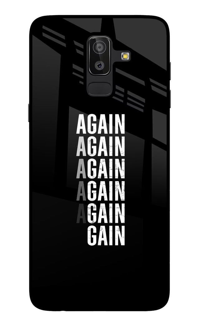 Again Again Gain Samsung J8 Glass Case Back Cover by Casekaro