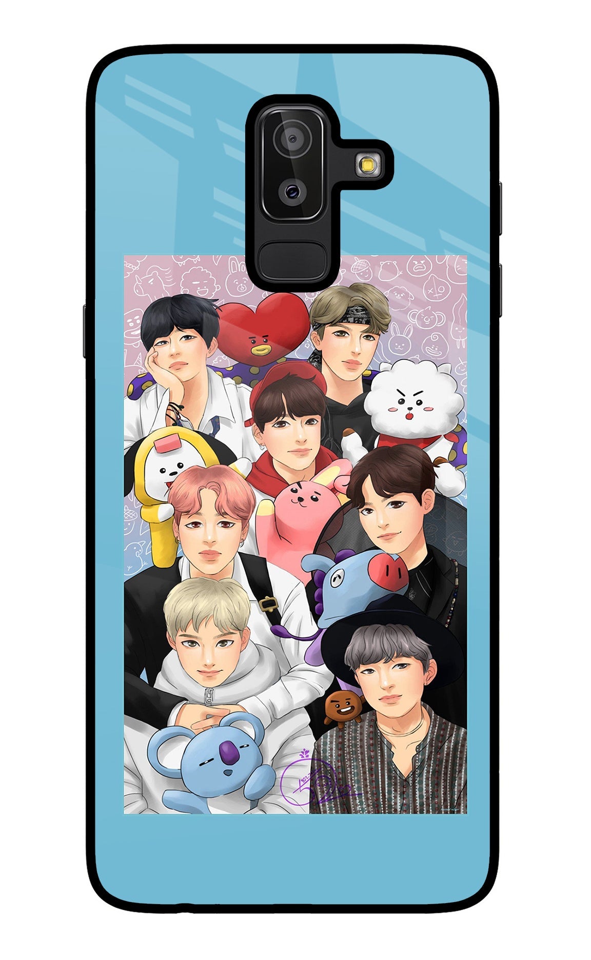 BTS with animals Samsung J8 Back Cover