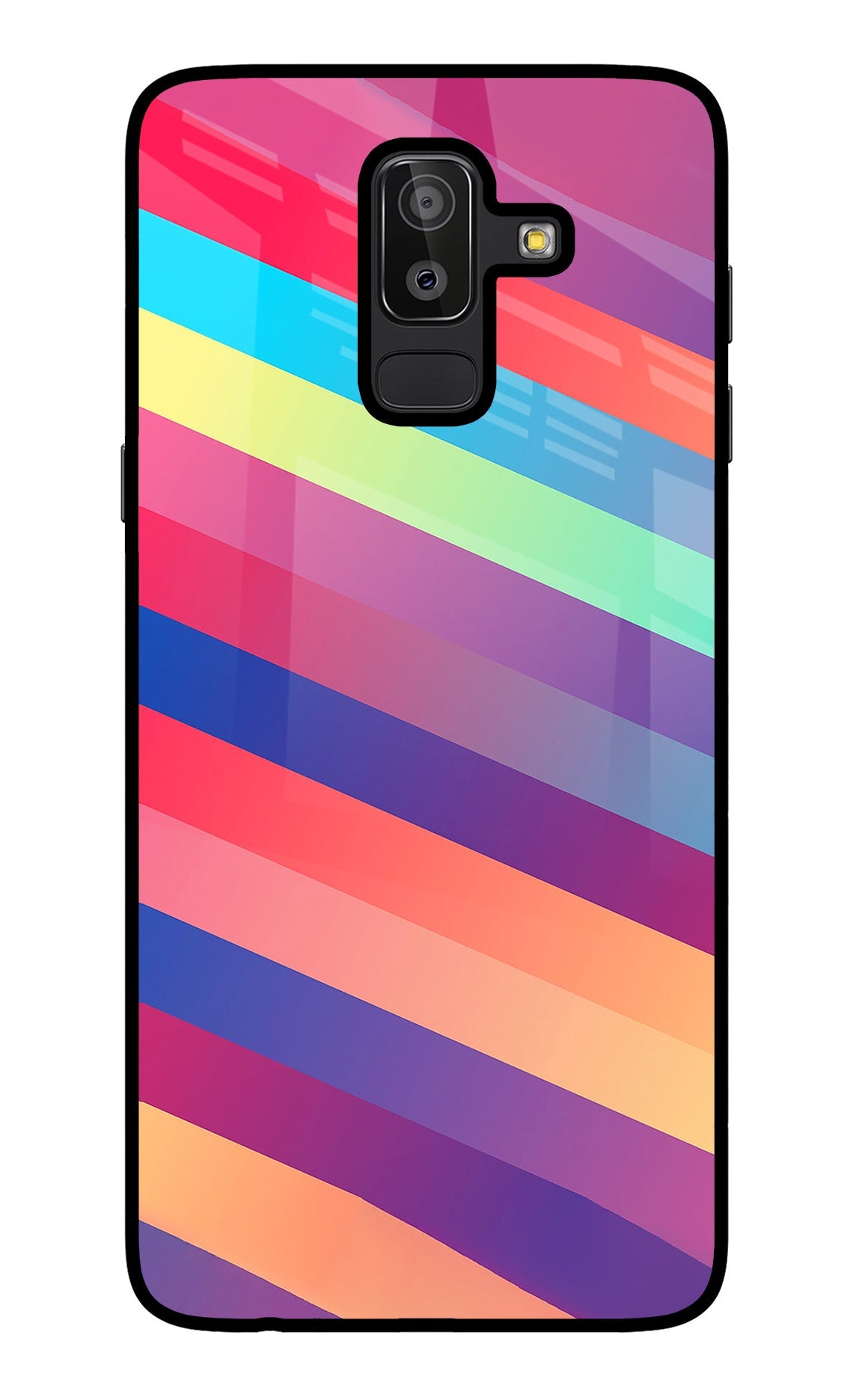 Stripes color Samsung J8 Glass Case