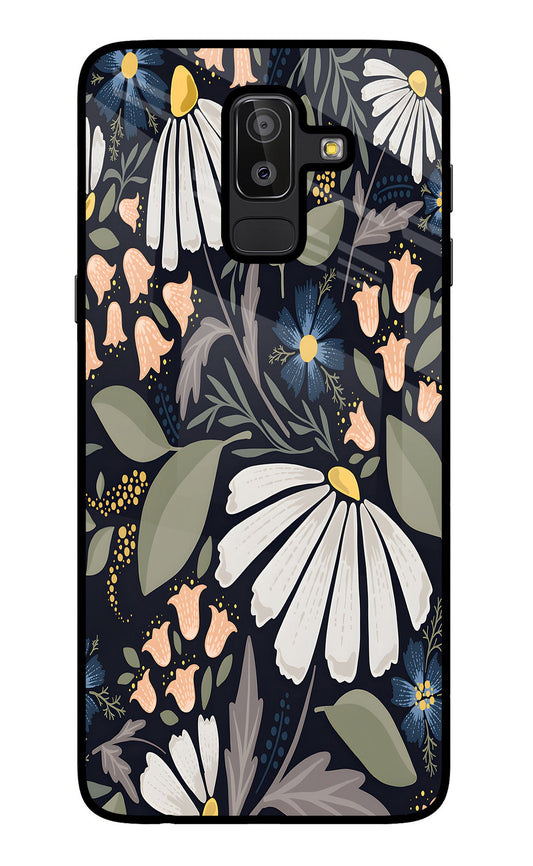 Flowers Art Samsung J8 Glass Case