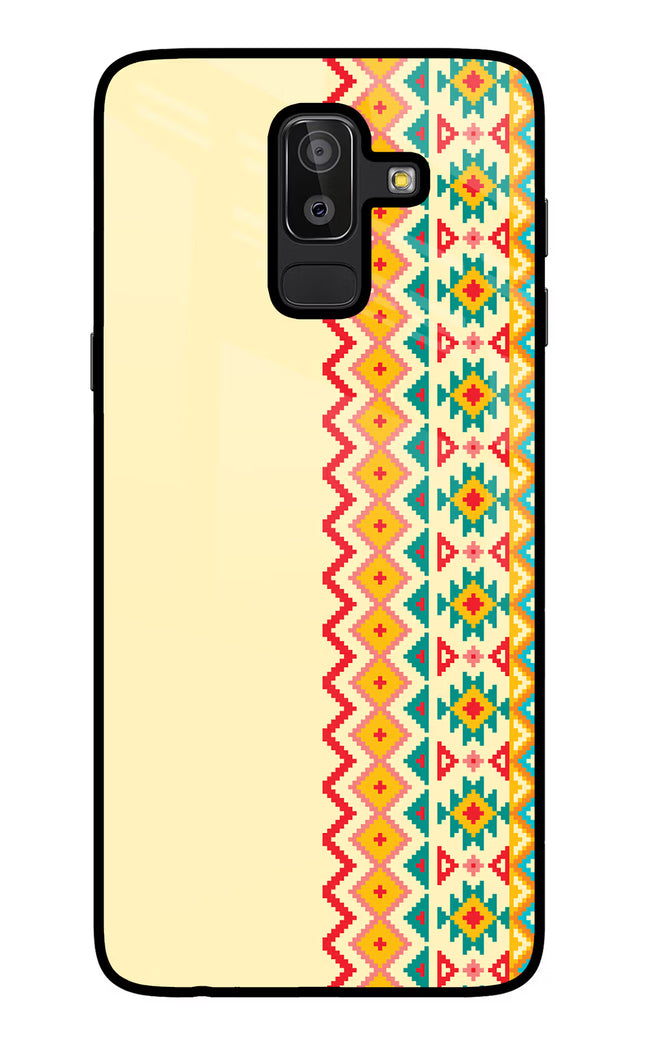 Ethnic Seamless Samsung J8 Glass Case Back Cover by Casekaro