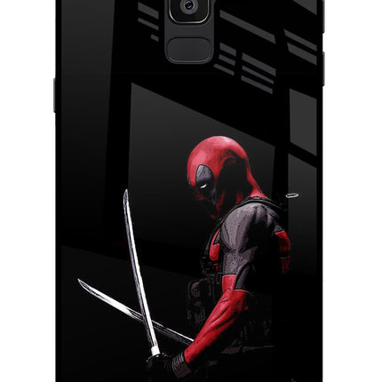 Deadpool Samsung J8 Glass Case Back Cover by Casekaro