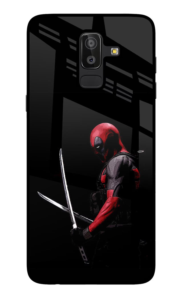 Deadpool Samsung J8 Glass Case Back Cover by Casekaro