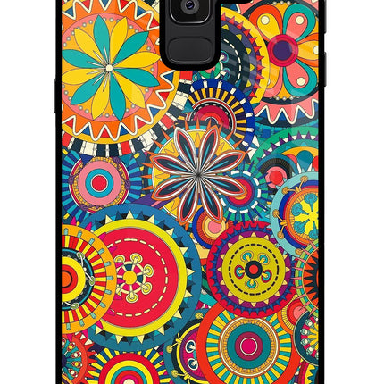 Gol Gol Art Samsung J8 Glass Case Back Cover by Casekaro