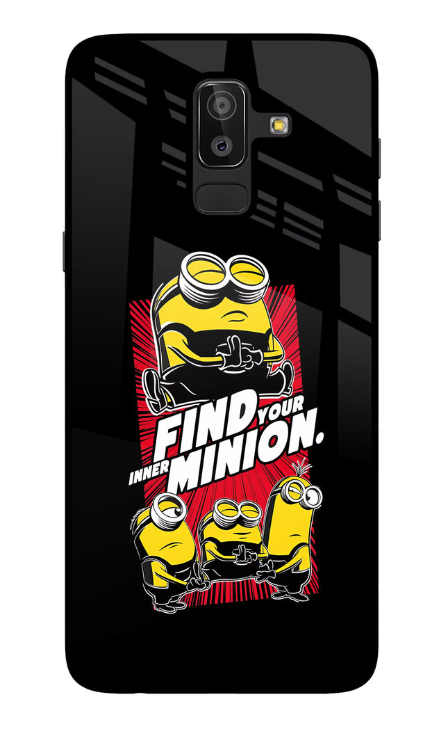 Find your inner Minion Samsung J8 Glass Case Back Cover by Casekaro