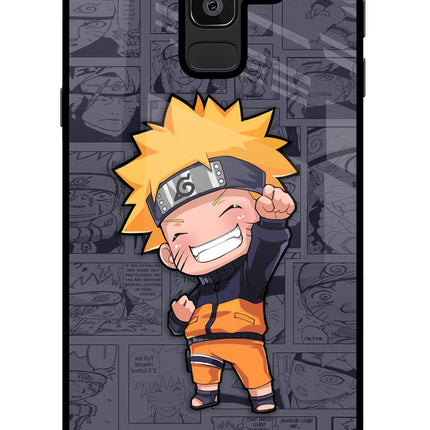 Chota Naruto Samsung J8 Glass Case Back Cover by Casekaro
