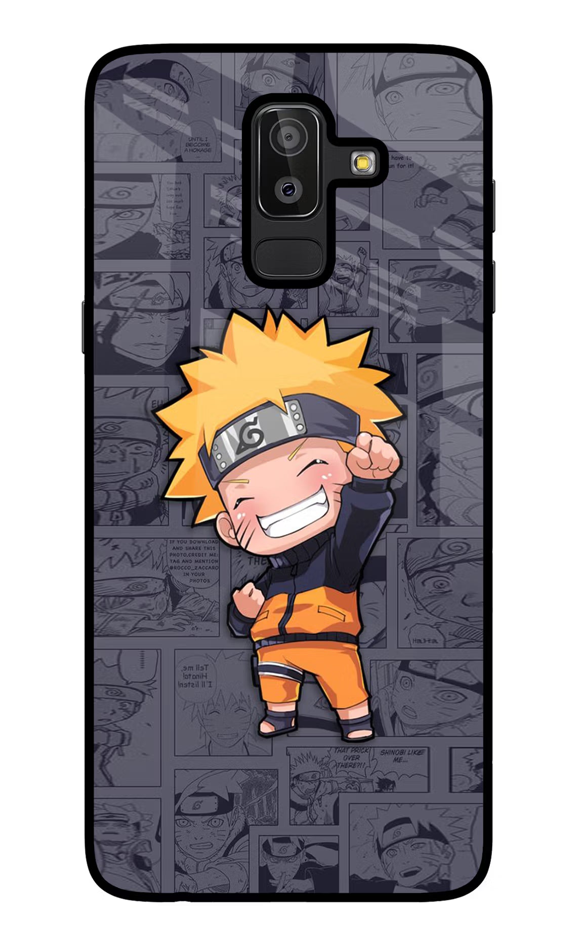 Chota Naruto Samsung J8 Glass Case Back Cover by Casekaro