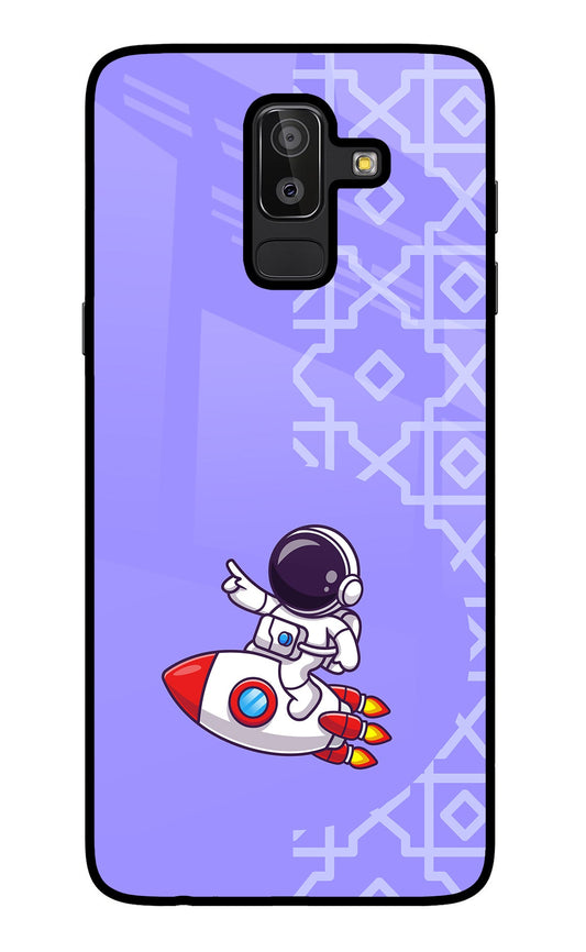 Cute Astronaut Samsung J8 Glass Case