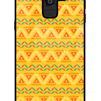 Tribal Pattern Samsung J8 Glass Case Back Cover by Casekaro