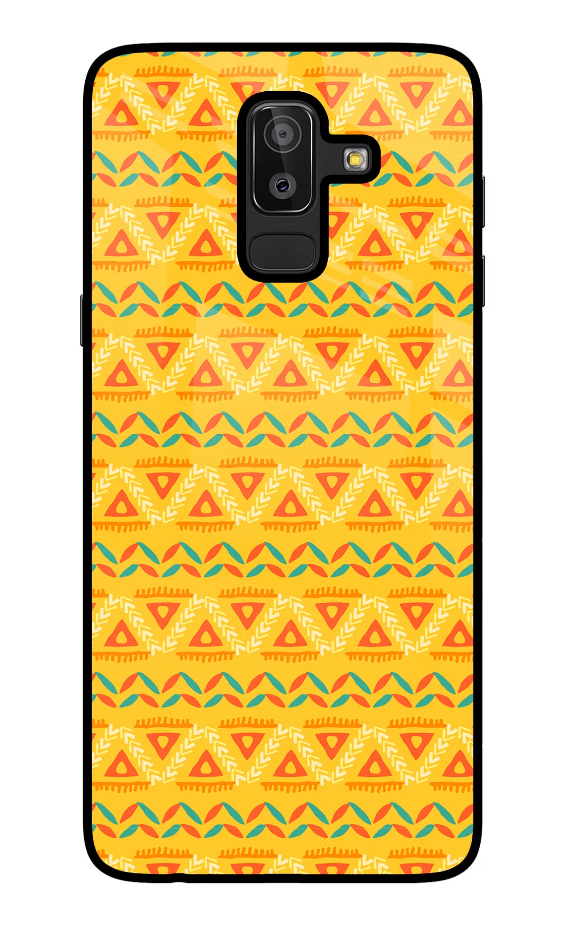 Tribal Pattern Samsung J8 Glass Case Back Cover by Casekaro