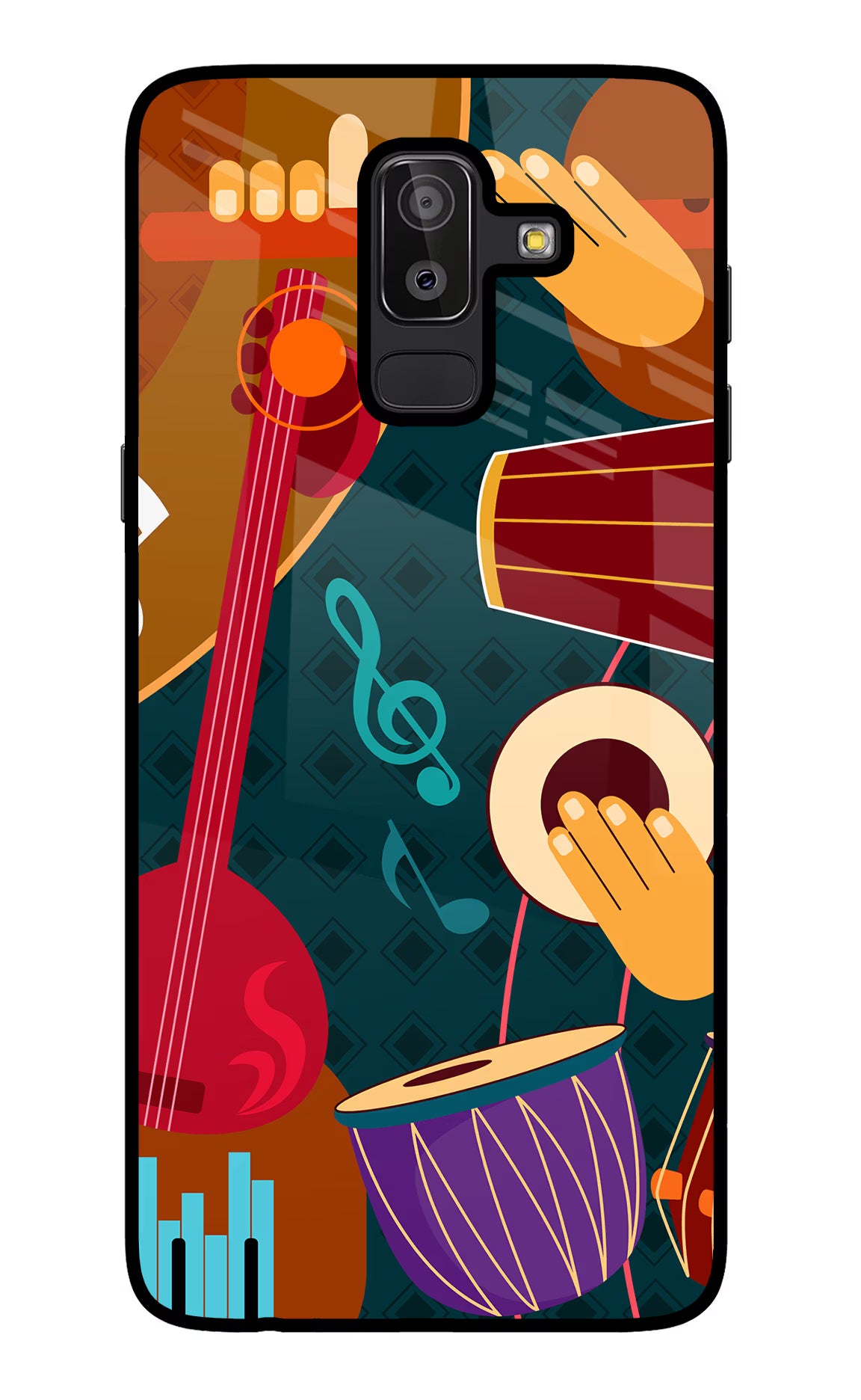 Music Instrument Samsung J8 Glass Case Back Cover by Casekaro