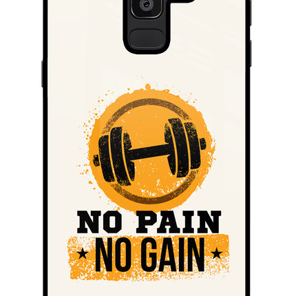 No Pain No Gain Samsung J8 Glass Case Back Cover by Casekaro