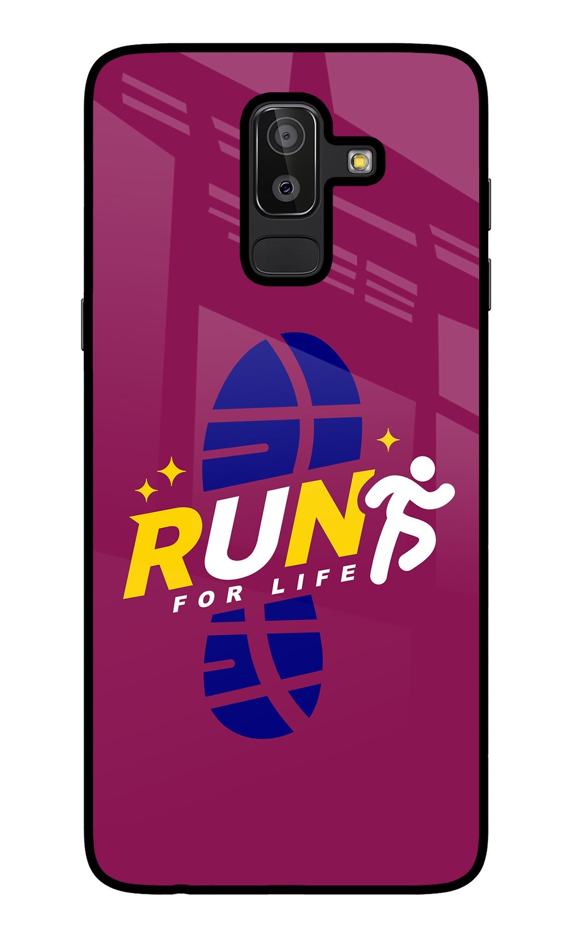 Run for Life Samsung J8 Glass Case