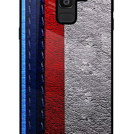 BMW Stripes Samsung J8 Glass Case Back Cover by Casekaro