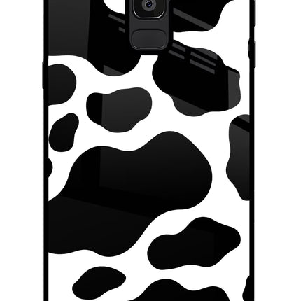 Cow Spots Samsung J8 Glass Case Back Cover by Casekaro