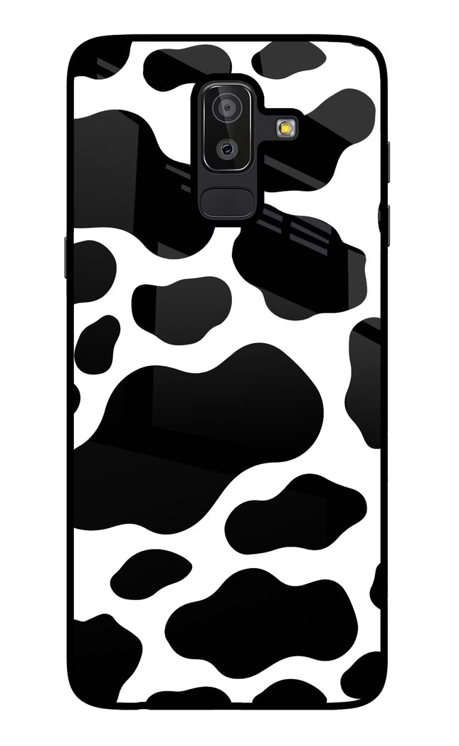 Cow Spots Samsung J8 Glass Case Back Cover by Casekaro