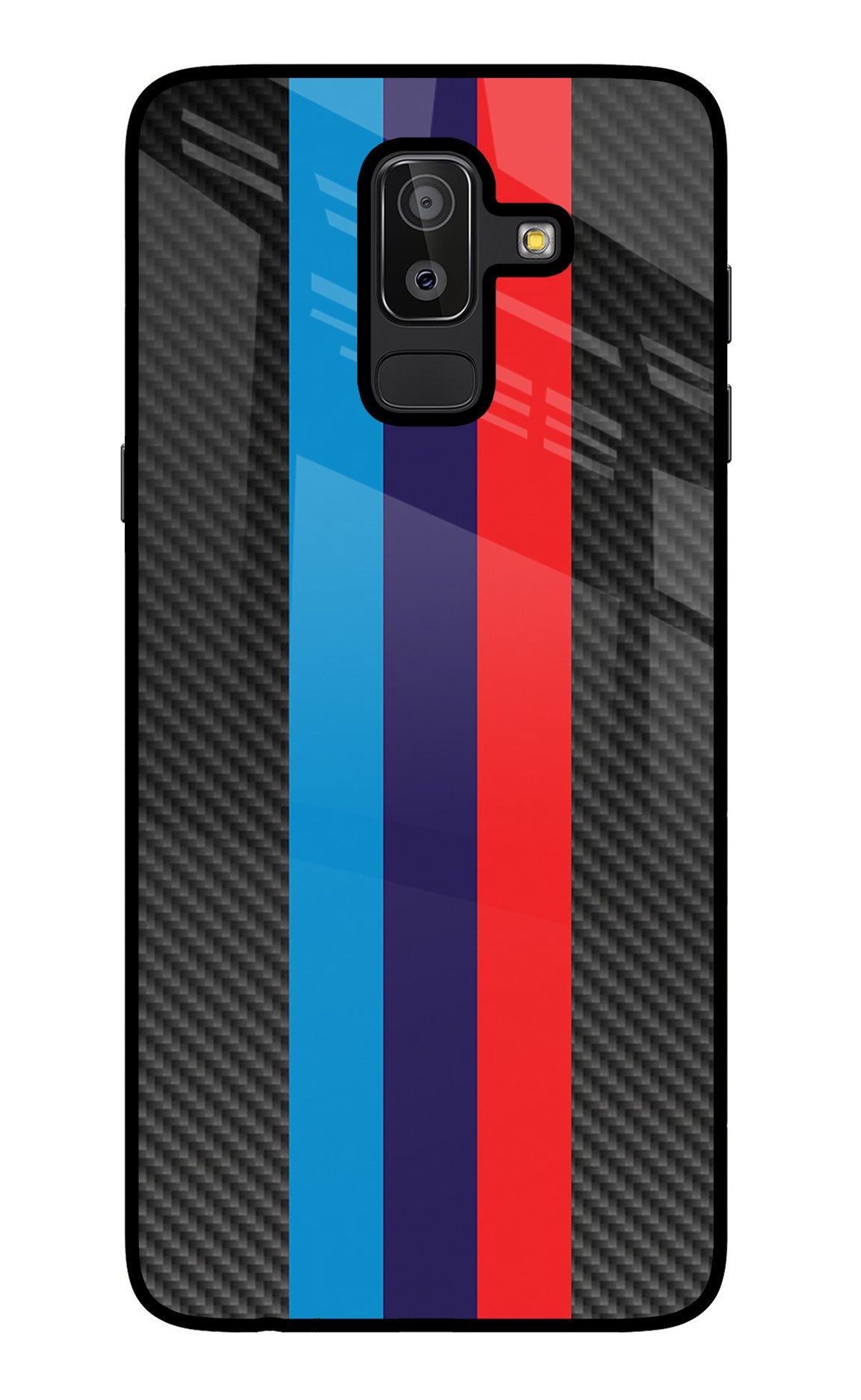 BMW Stripes Pattern Samsung J8 Glass Case