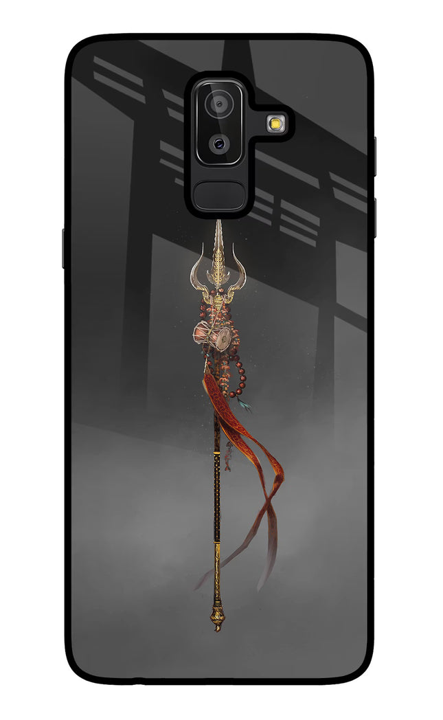Shiv Trishul Samsung J8 Glass Case Back Cover by Casekaro