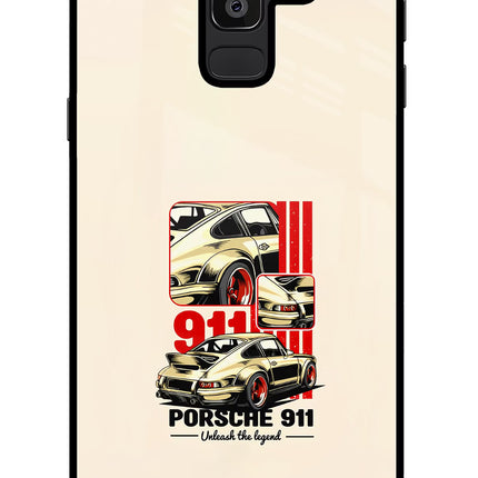 Classic Porsche 911 Samsung J8 Glass Case Back Cover by Casekaro
