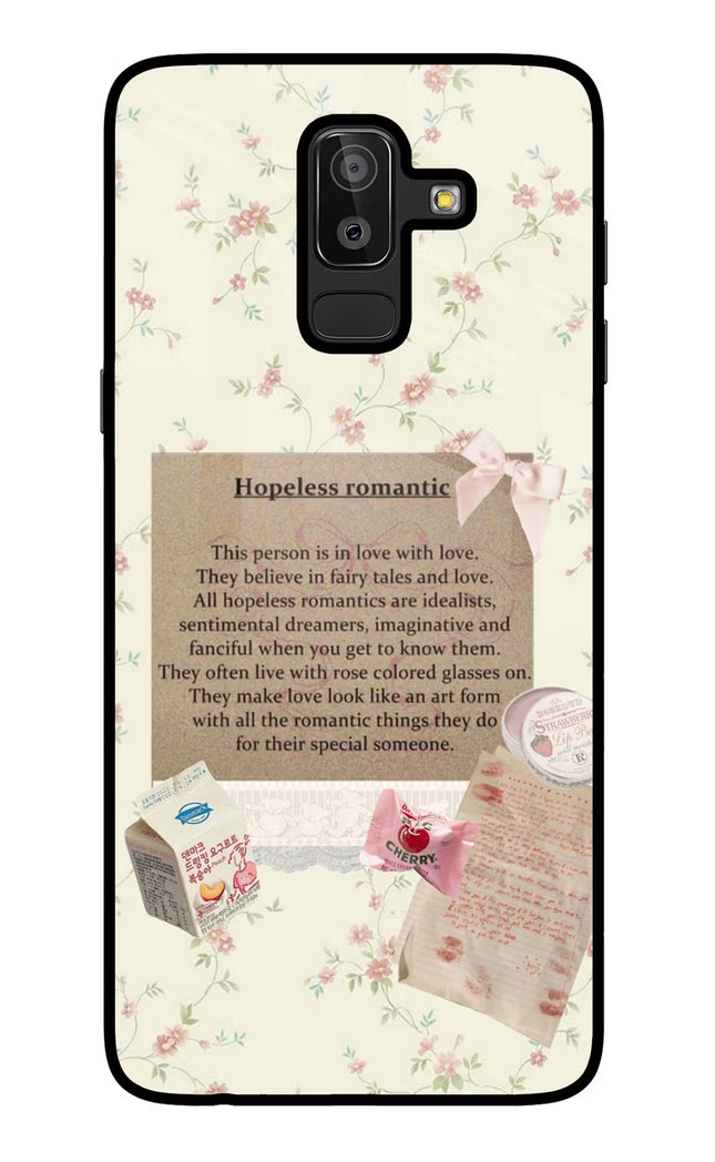 Hopeless Romantic Samsung J8 Glass Case Back Cover by Casekaro