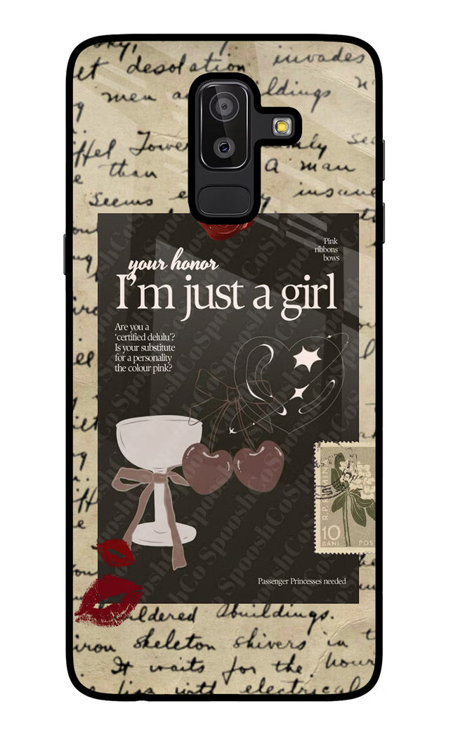 I am just a girl Samsung J8 Glass Case Back Cover by Casekaro