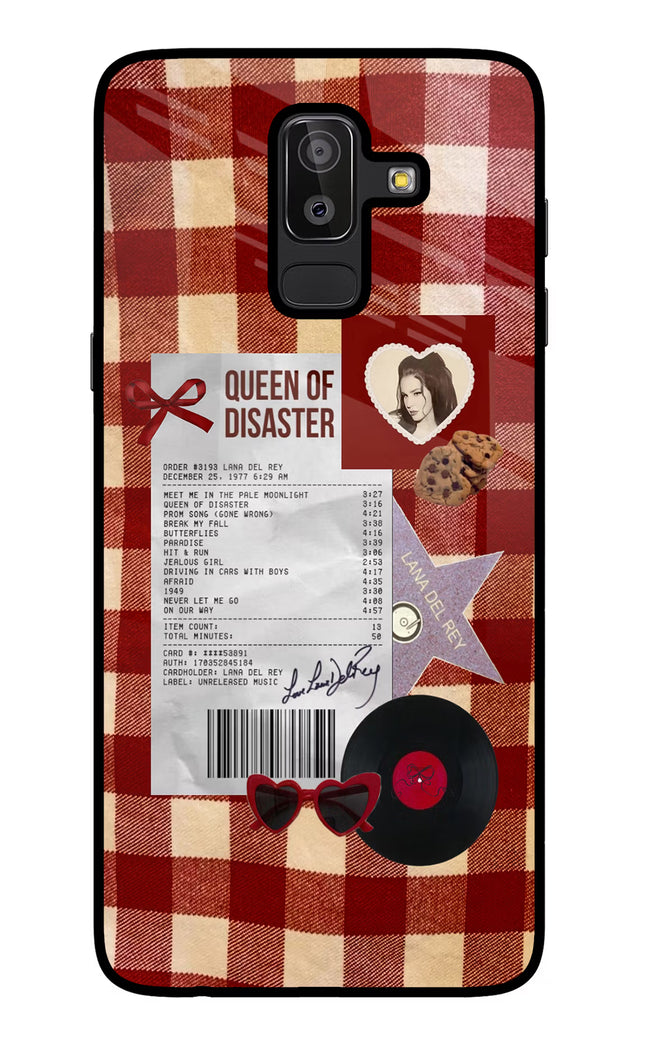 Queen of Disaster Samsung J8 Glass Case Back Cover by Casekaro