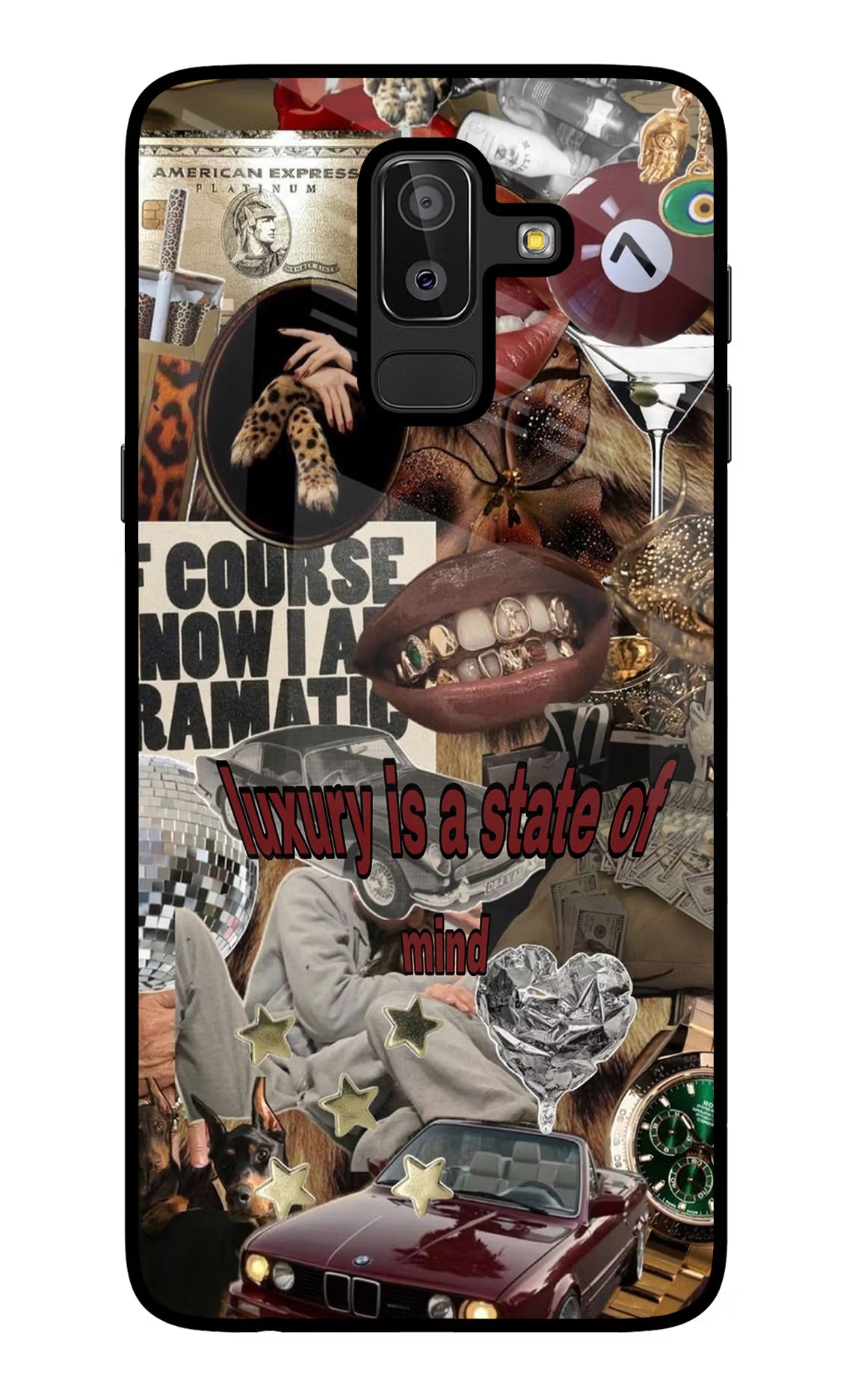 Luxury Samsung J8 Glass Case Back Cover by Casekaro