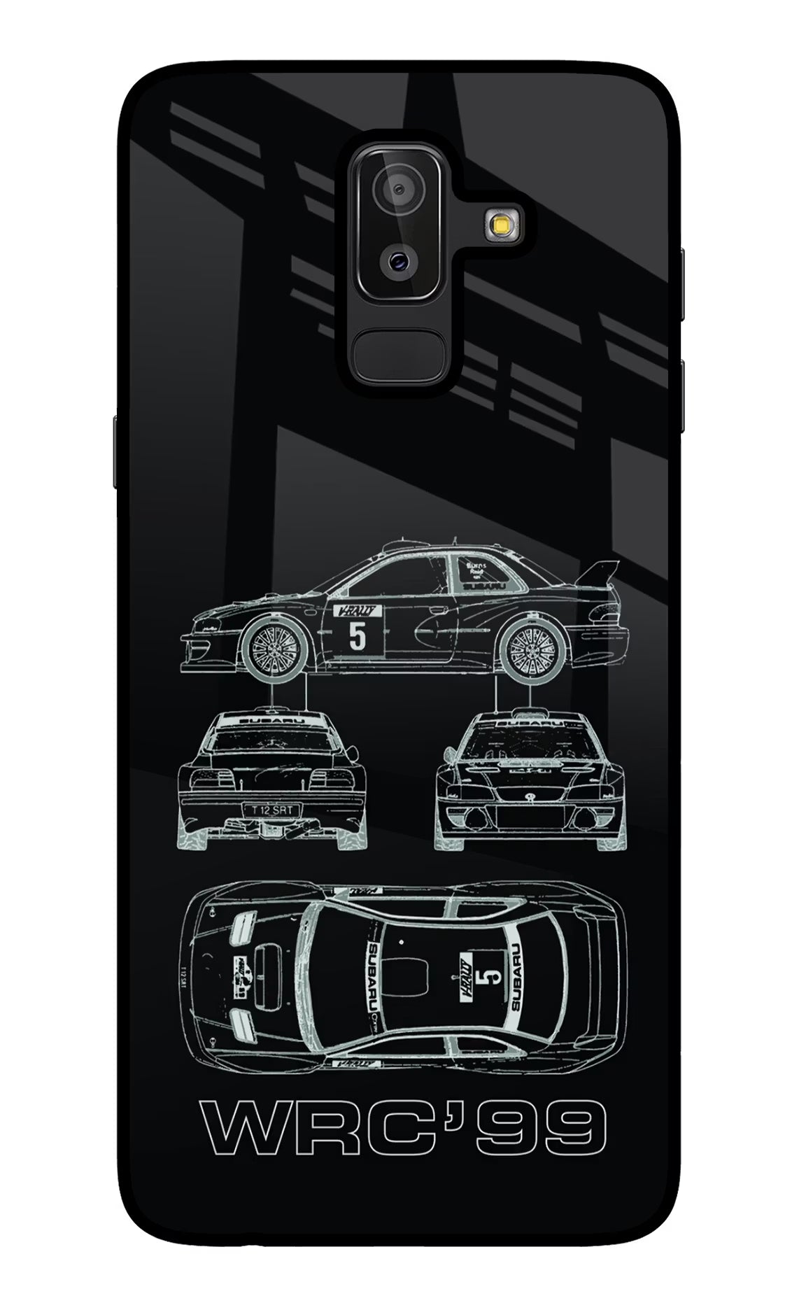 WRC'99 Samsung J8 Glass Case Back Cover by Casekaro